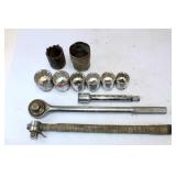 3/4" Drive Ratchet, Breaker Bar & Socket Extension