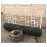 Roll of Poultry Wire, Soaker Hose & Cage