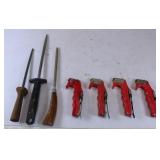 (3) Knife Sharpeners, (4) Cable Wire Strippers