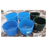 (6) Lg  Plastic Hay/Dry Feed Tubs