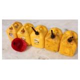 (5) Plastic 5-Gal Diesel Cans & Funnel