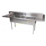 BK Resource BKSDT-3-20-12-20LS -3 Compartment Sink BK Resource BKSDT-3-20-12-20LS -3 Compartment Sink