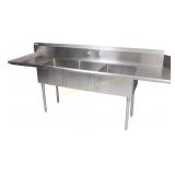 BK Resource BKSDT-3-20-12-20LS -3 Compartment Sink