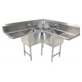 BK Resources BKCS-3-18-14-18T - 3 Comp Corner Sink BK Resources BKCS-3-18-14-18T - 3 Comp Corner Sink