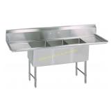 BK Resources BKS-3-1620-14-18T -3 Compartment Sink BK Resources BKS-3-1620-14-18T -3 Compartment Sink