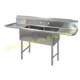 BK Resources BKS6-2-24-14-24TS -2 Compartment Sink