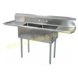 BK Resources BKS-2-24-14-24T - 2 Compartment Sink