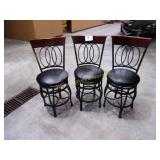 Heavy Wrought Iron Stools (3)