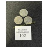 3 Steel 1943 Lincoln Cents - 'S' 'D' 'P'