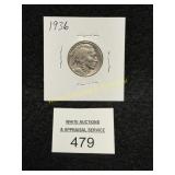 Buffalo Nickel - 1936 - Better Shape
