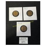 3 Lincoln Cents - 1913 'D', 1917 'D', 1916 'S'