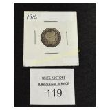1916 Barber Dime - Toned - High Grade - Nice Coin