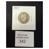 1907 Barber Quarter - 90% Silver