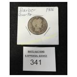 1906 Barber Quarter - 90% Silver