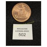One Oz. .999 Copper - Seated Trade Dollar