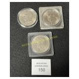 3 Eisenhower Dollars 1971 D, 1972 D, 1976 P