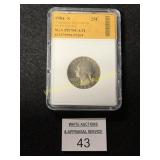 1984 'S' Washington Quarter Graded PR70CAM