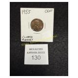 Clipped Planchet - 1955 Lincoln Cent