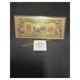 US $10 1901 Bison Note - Gold Foil Replica