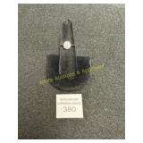 Ring - .925 Marked Sterling - w/Large Clear Stone