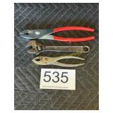 (2) Pliers & Craftsman Adjustable Wrench