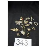 Group of Costume Jewelry Pin Backs / Brooches