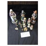 Group of Various Size Porcelain Figurines