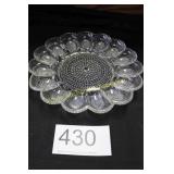 EAPG Clear Glass Deviled Egg Platter