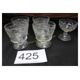 (4) Vintage A/H Wexford Footed Sherbert Glasses