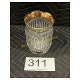 Crystal Vase w/Vertical Ribbed Pattern