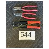 Mini Bolt Cutters & 2 Lineman Pliers