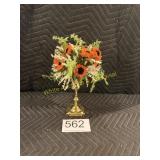 Artificial Floral Arrangement - Solid Brass Vase