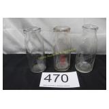 (3) Small Milk Bottles - See Expanded Description