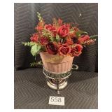 Artificial Floral Arrangement in Metal Base