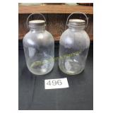 Vintage 1 Gallon Clear Glass Pickle / Cider Jars