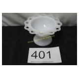 Westmoreland White Milk Glass Footed Compote