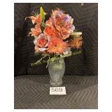 Artificial Floral Arrangement - 9.5' Clear Vase