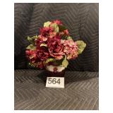 Artificial Floral Arrangement - 7' Red Glass Vase