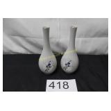 Japanese Porcelain Bud Vases - Grand Iris Pattern