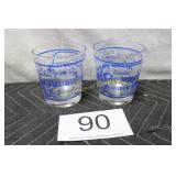 Pair of Hawaiian 'in' & 'fa out' Bar Glasses