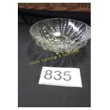 Vtg. Cleared Press Glass Serving Bowl