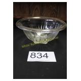 Clear Glass Mixing Bowl w/Wide Rolled Rim