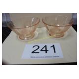 (2) Pink Depression Sherbert Dessert Bowls