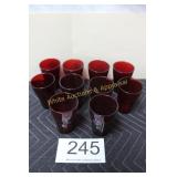 (10) Royal Ruby High Point Flat Juice Tumblers