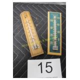 Vintage Wood Springfield & TCA Thermometers