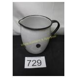 Vintage Enamelware Water Pitcher