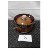 Vintage Stoneware Pottery Covered Dish