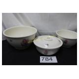 Homer Laughlin Rhythm Rose Pattern Bowls