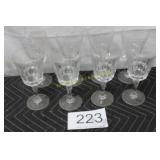 (8) Chantelle Cut Crystal Claret Wine Glasses