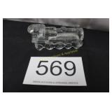 Glass Train Locomotive Engine Candy Container